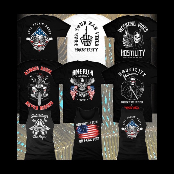 Hostility Clothing T-shirts 4 for $25. - Picture 3 of 3